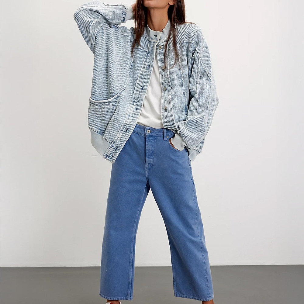 NWT WE THE FREE DEEP TRANCE DROPPED BOYFRIEND JEANS - OCEAN